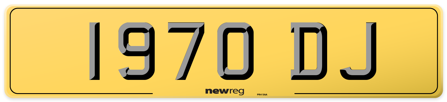 1970 DJ Rear Number Plate