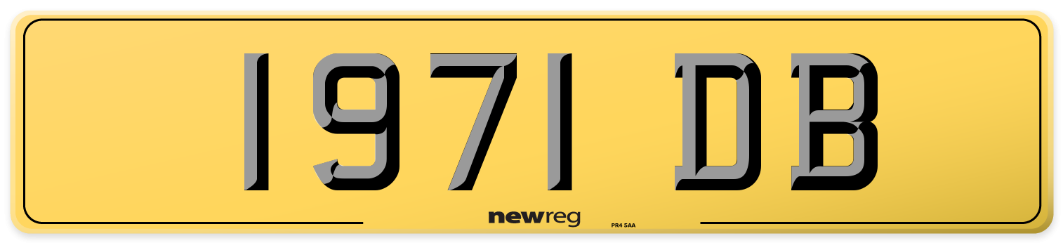 1971 DB Rear Number Plate