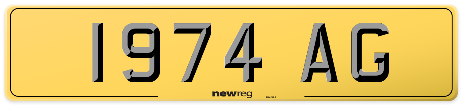 1974 AG Rear Number Plate