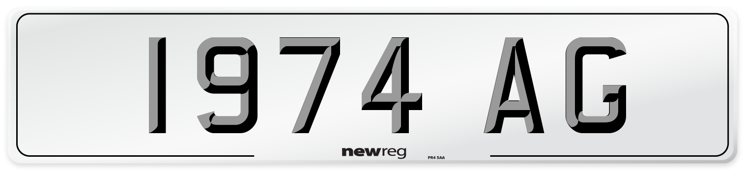 1974 AG Front Number Plate