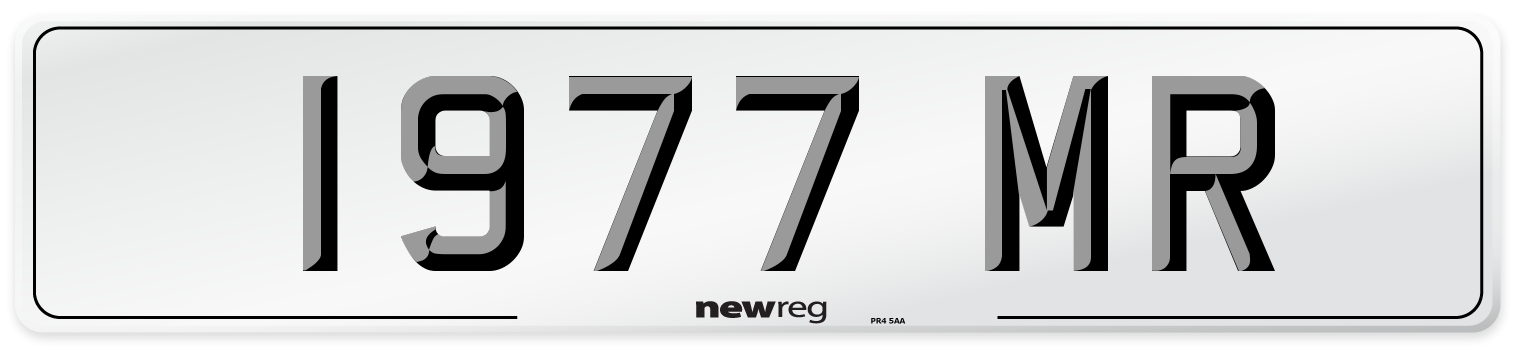 1977 MR Front Number Plate