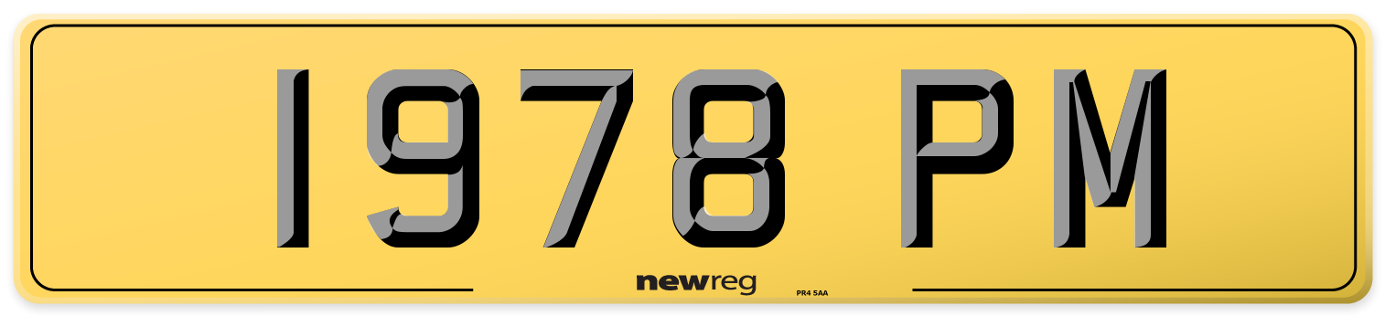 1978 PM Rear Number Plate