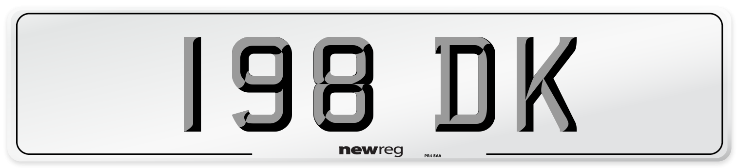 198 DK Front Number Plate