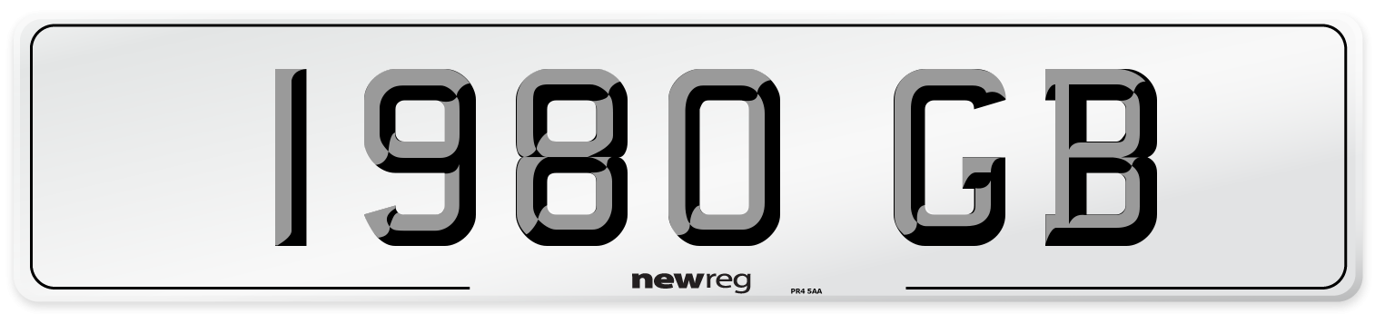 1980 GB Front Number Plate