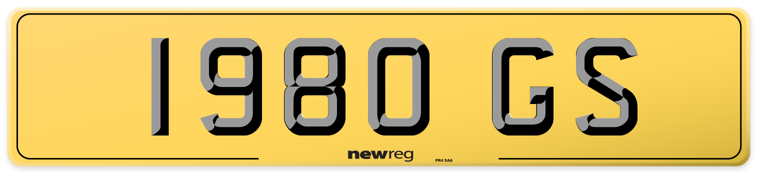 1980 GS Rear Number Plate