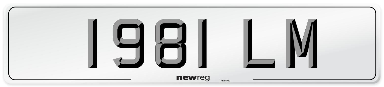 1981 LM Front Number Plate