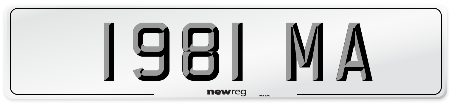 1981 MA Front Number Plate