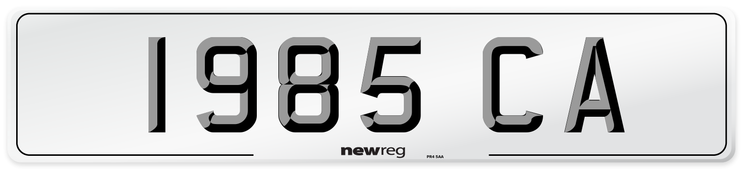 1985 CA Front Number Plate