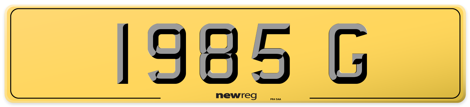 1985 G Rear Number Plate