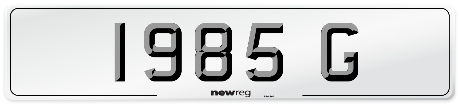 1985 G Front Number Plate