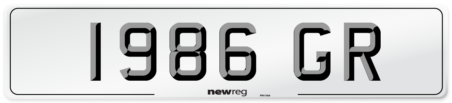 1986 GR Front Number Plate