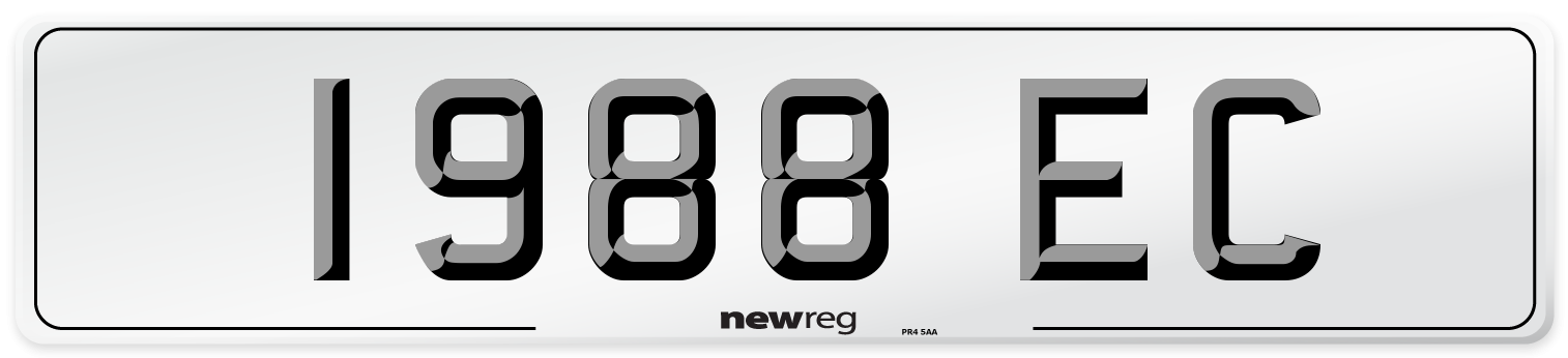 1988 EC Front Number Plate