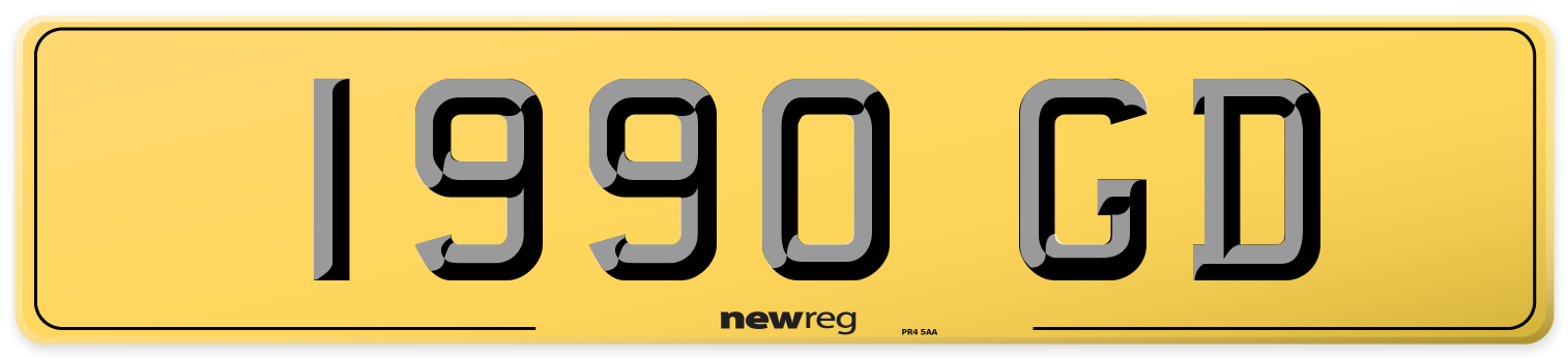 1990 GD Rear Number Plate