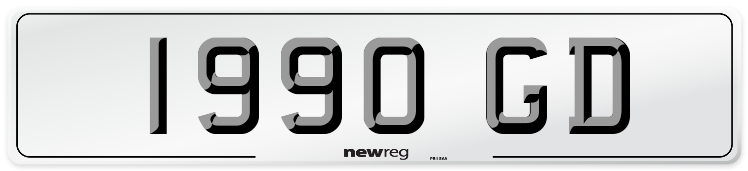 1990 GD Front Number Plate