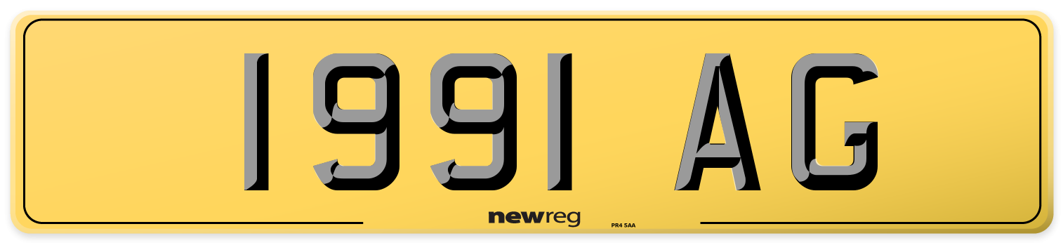1991 AG Rear Number Plate