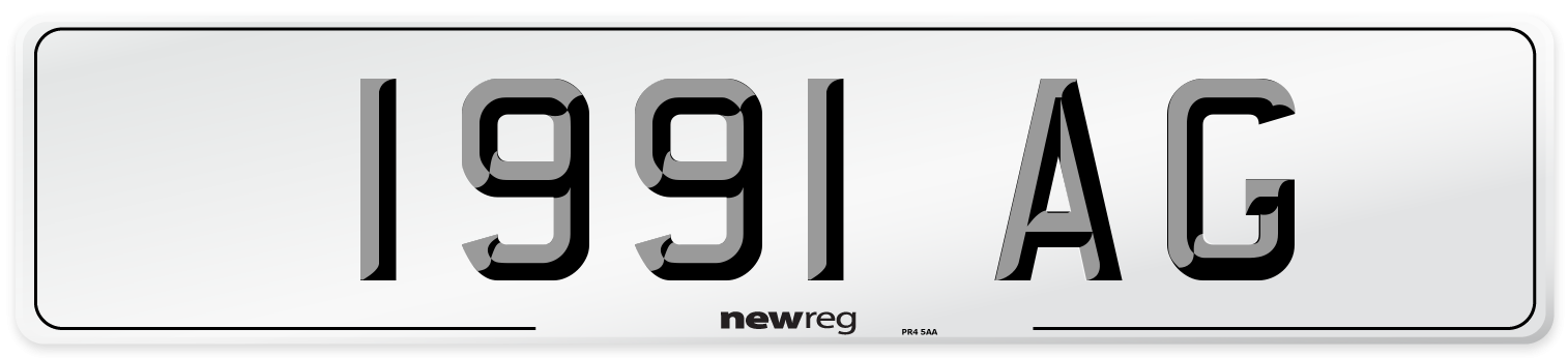 1991 AG Front Number Plate