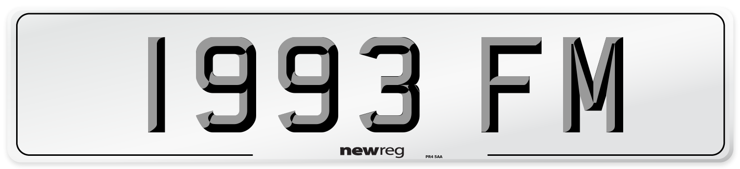 1993 FM Front Number Plate