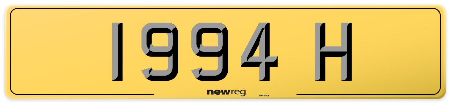1994 H Rear Number Plate