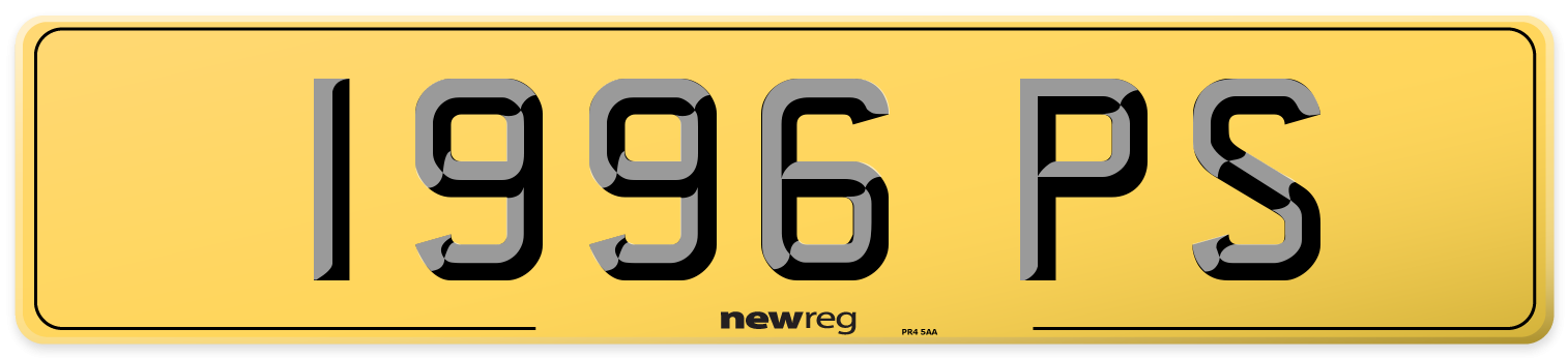 1996 PS Rear Number Plate