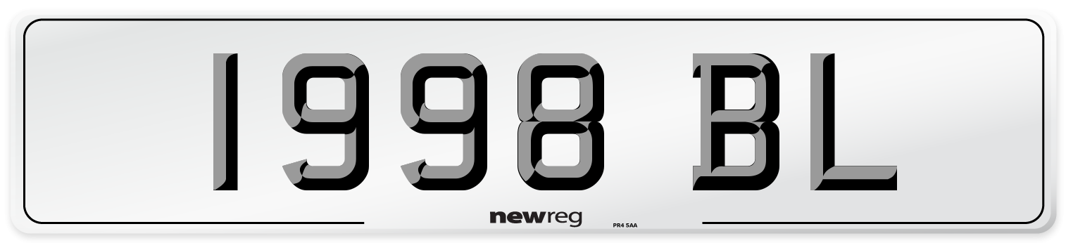 1998 BL Front Number Plate