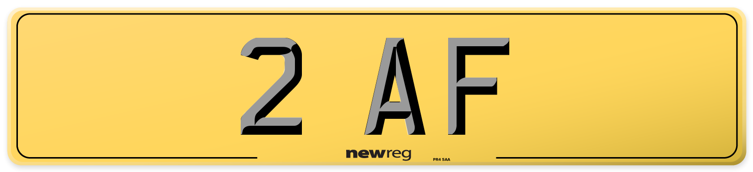 2 AF Rear Number Plate