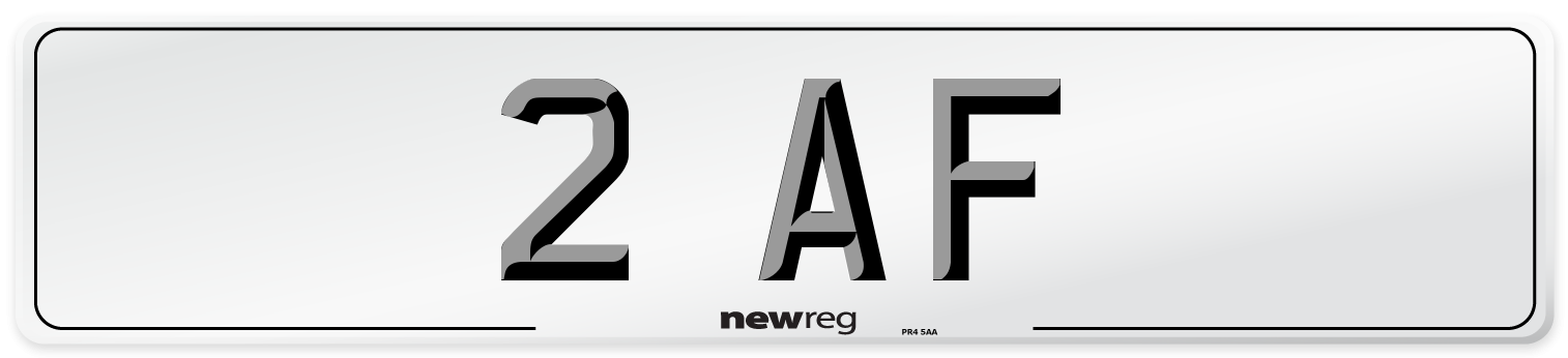 2 AF Front Number Plate
