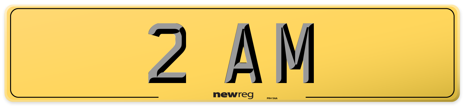2 AM Rear Number Plate