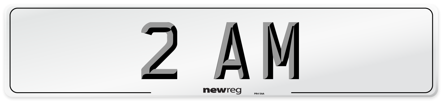 2 AM Front Number Plate