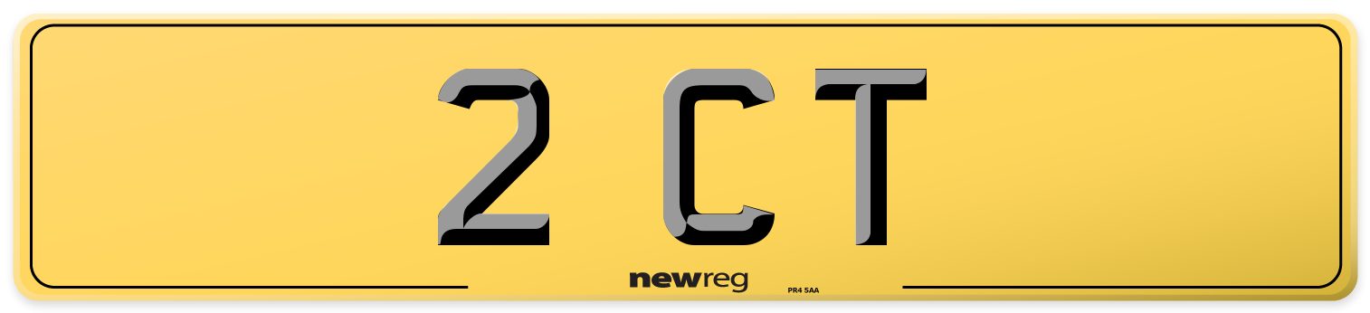 2 CT Rear Number Plate