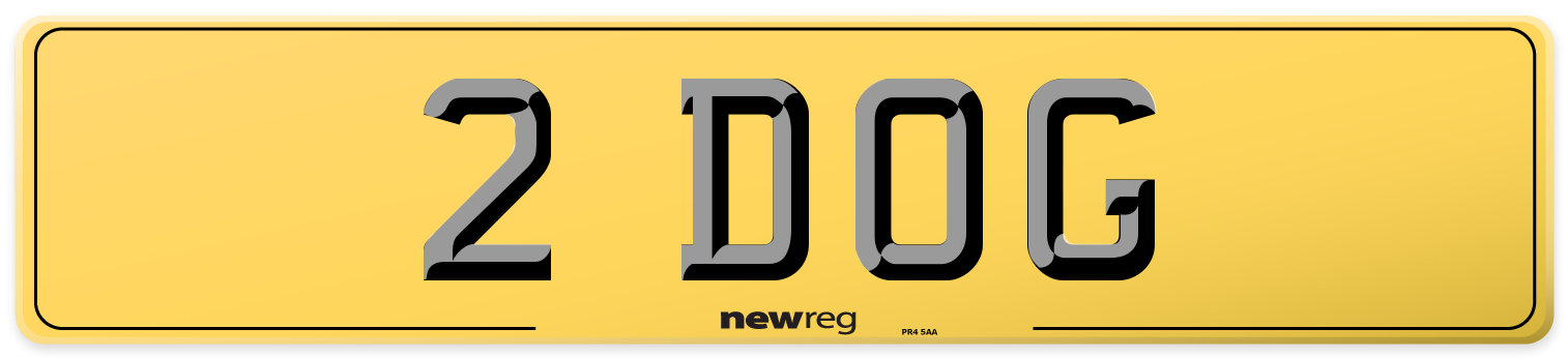 2 DOG Rear Number Plate