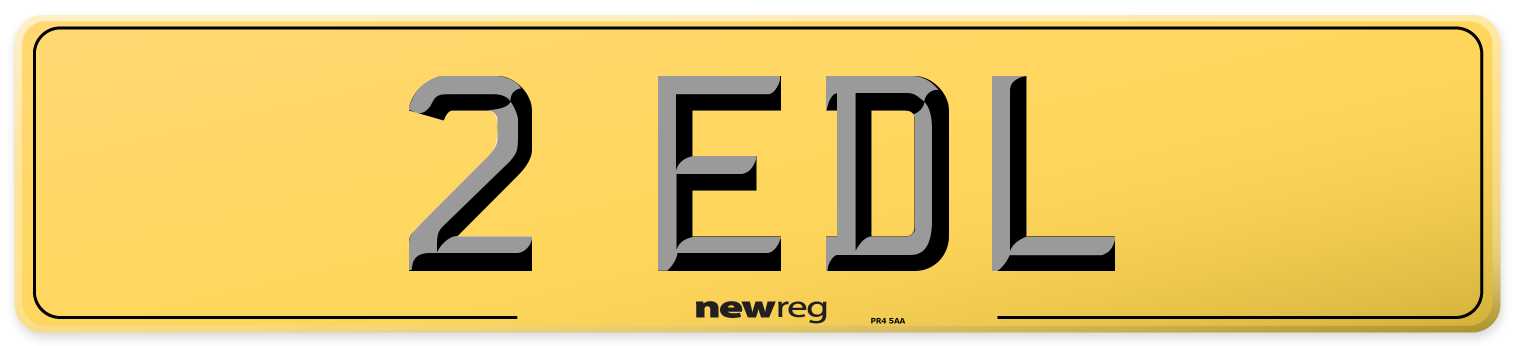2 EDL Rear Number Plate