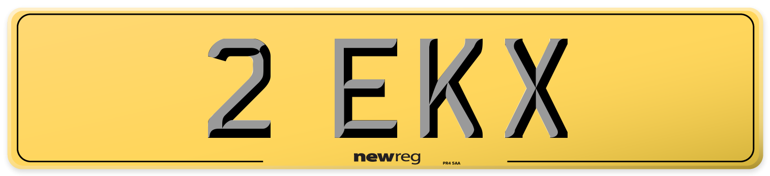 2 EKX Rear Number Plate
