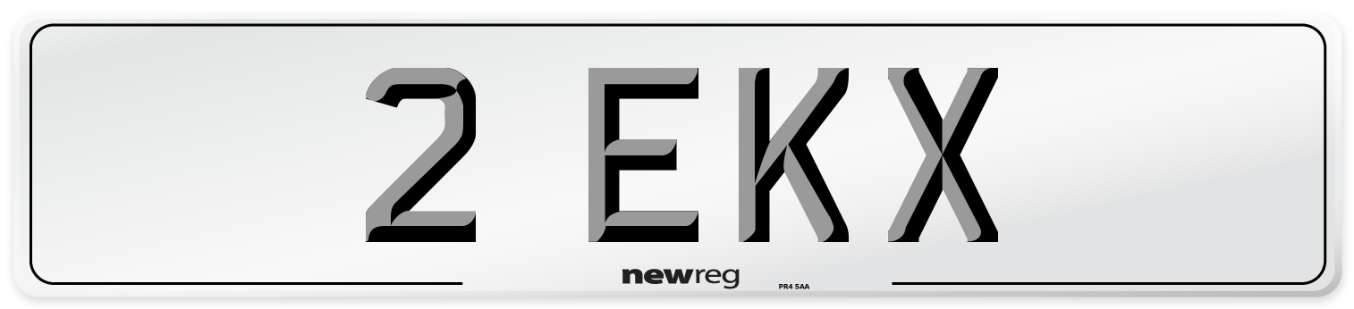 2 EKX Front Number Plate