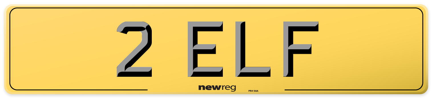 2 ELF Rear Number Plate