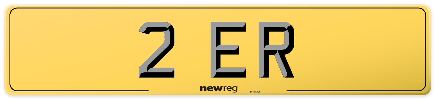 2 ER Rear Number Plate