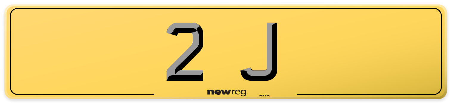 2 J Rear Number Plate