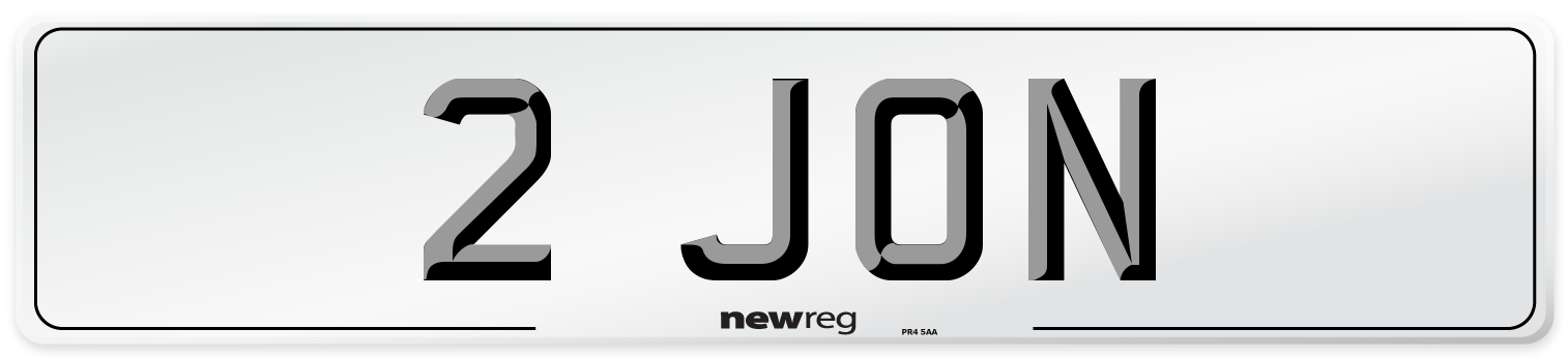 2 JON Front Number Plate