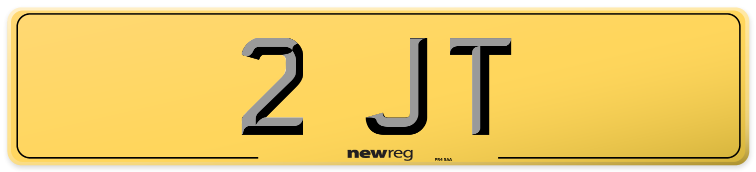 2 JT Rear Number Plate