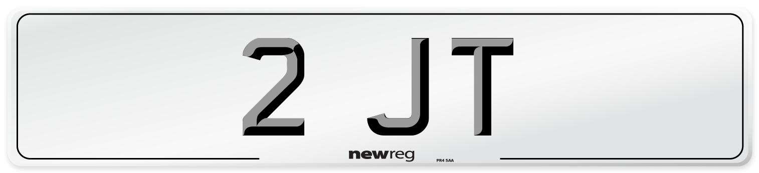 2 JT Front Number Plate