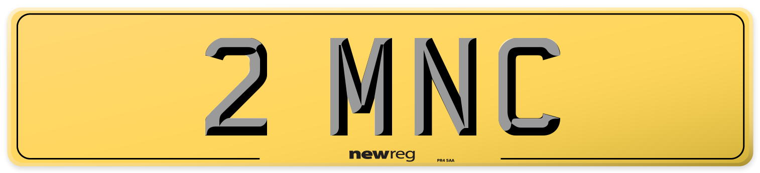 2 MNC Rear Number Plate