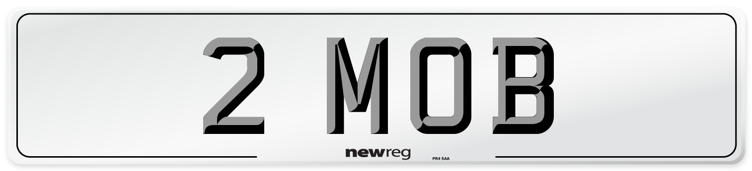 2 MOB Front Number Plate