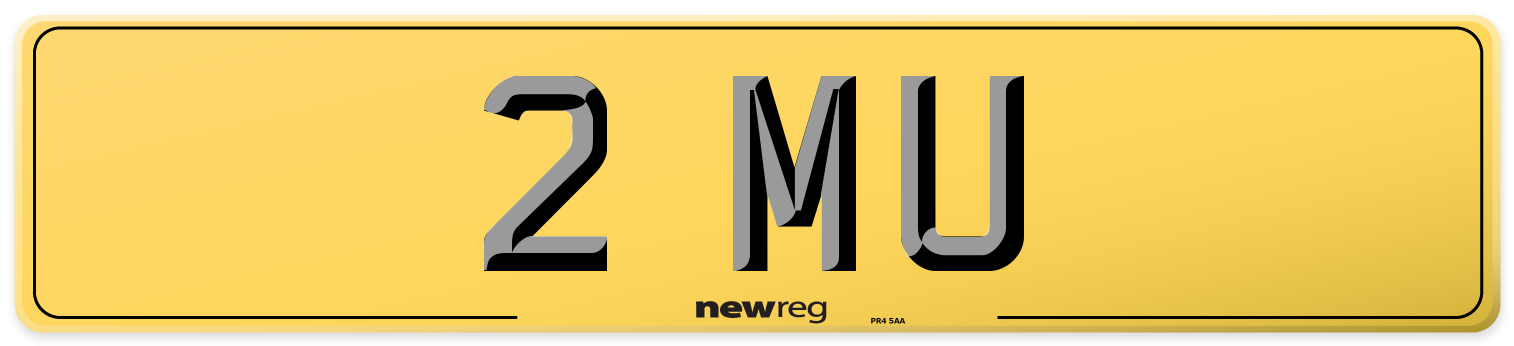 2 MU Rear Number Plate