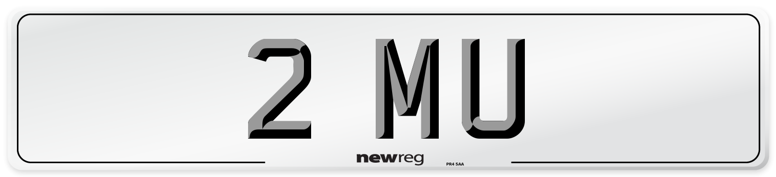 2 MU Front Number Plate