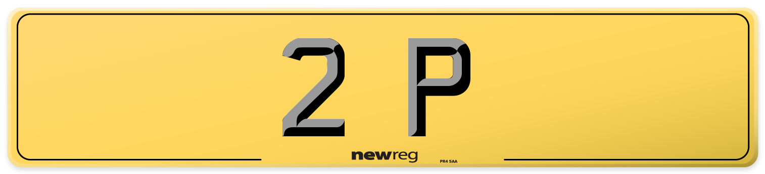 2 P Rear Number Plate