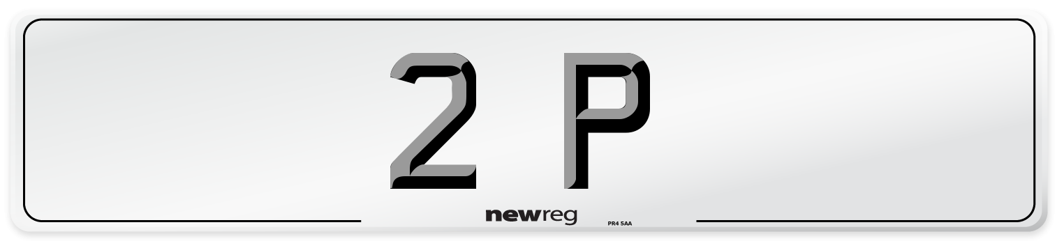 2 P Front Number Plate