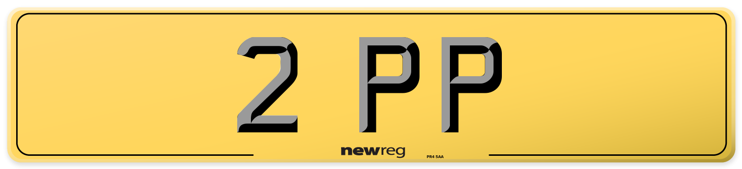 2 PP Rear Number Plate