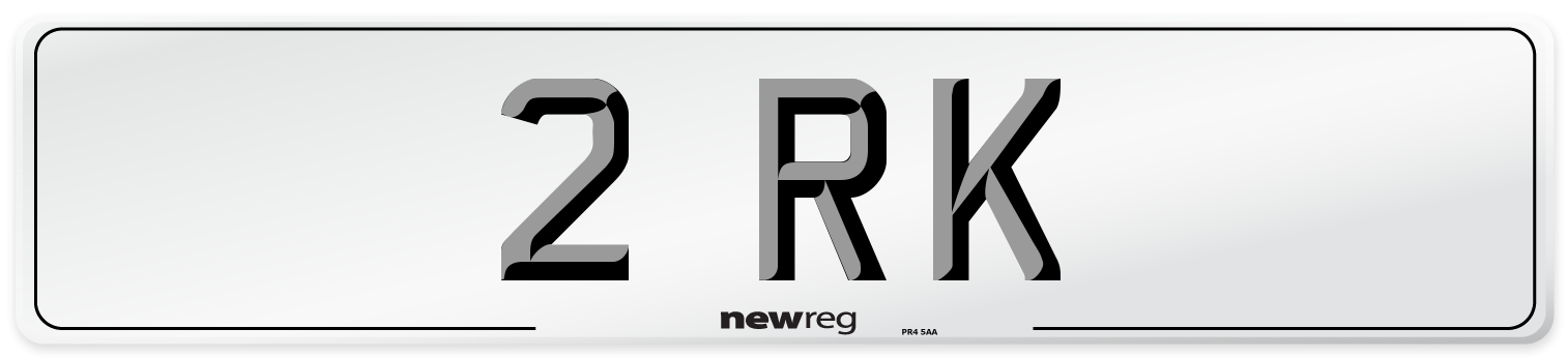 2 RK Front Number Plate