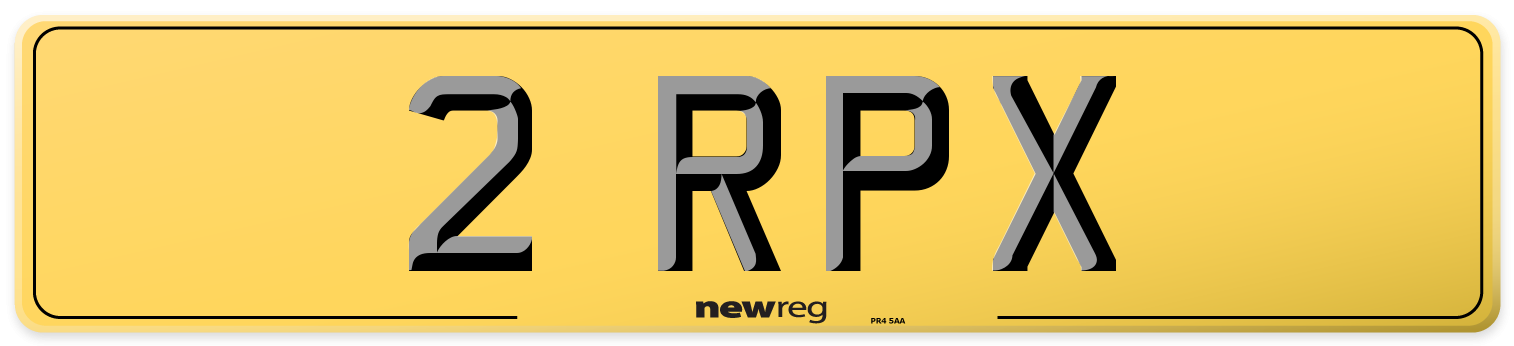 2 RPX Rear Number Plate