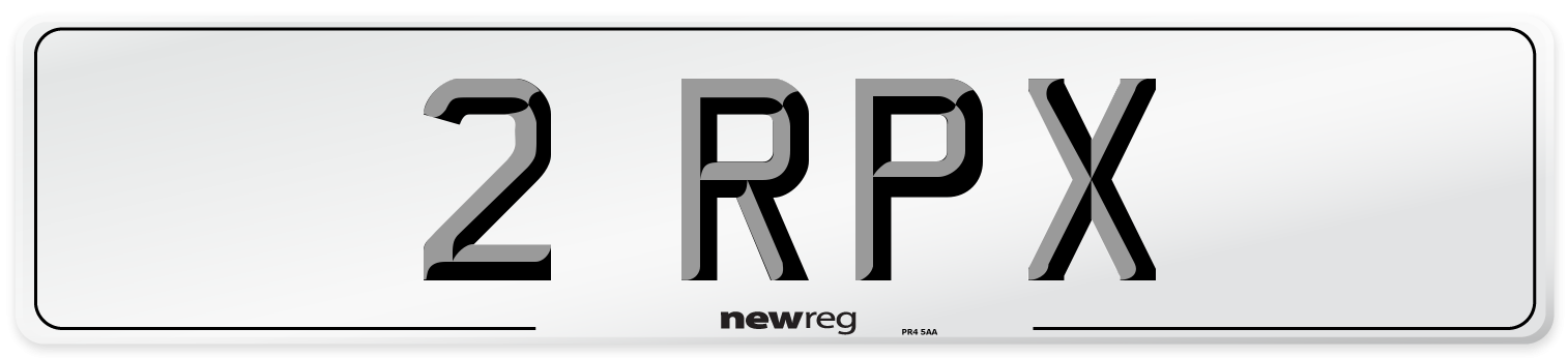 2 RPX Front Number Plate