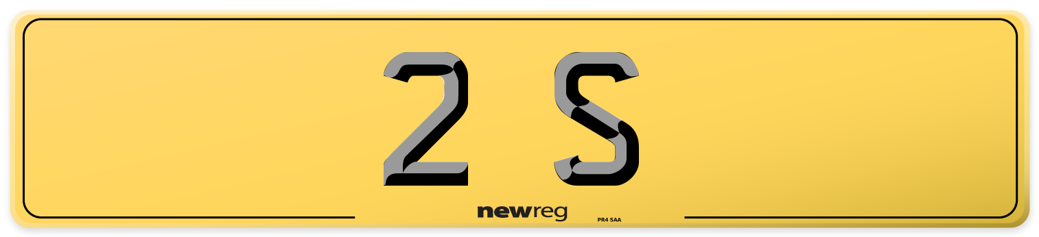 2 S Rear Number Plate